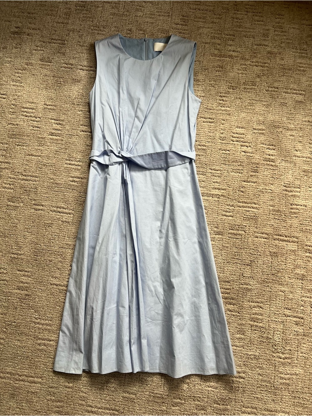 Boss Light Blue Sleeveless Twist-Detail Midi Dress